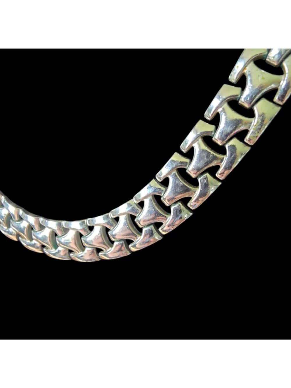 Vintage Trifari Silver Tone Link Necklace Chunky Chain Statement Pat Pend Signed - Picture 3 of 15